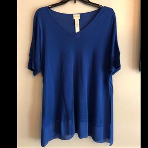 Chico’s Royal Blue Tunic with sheer detail